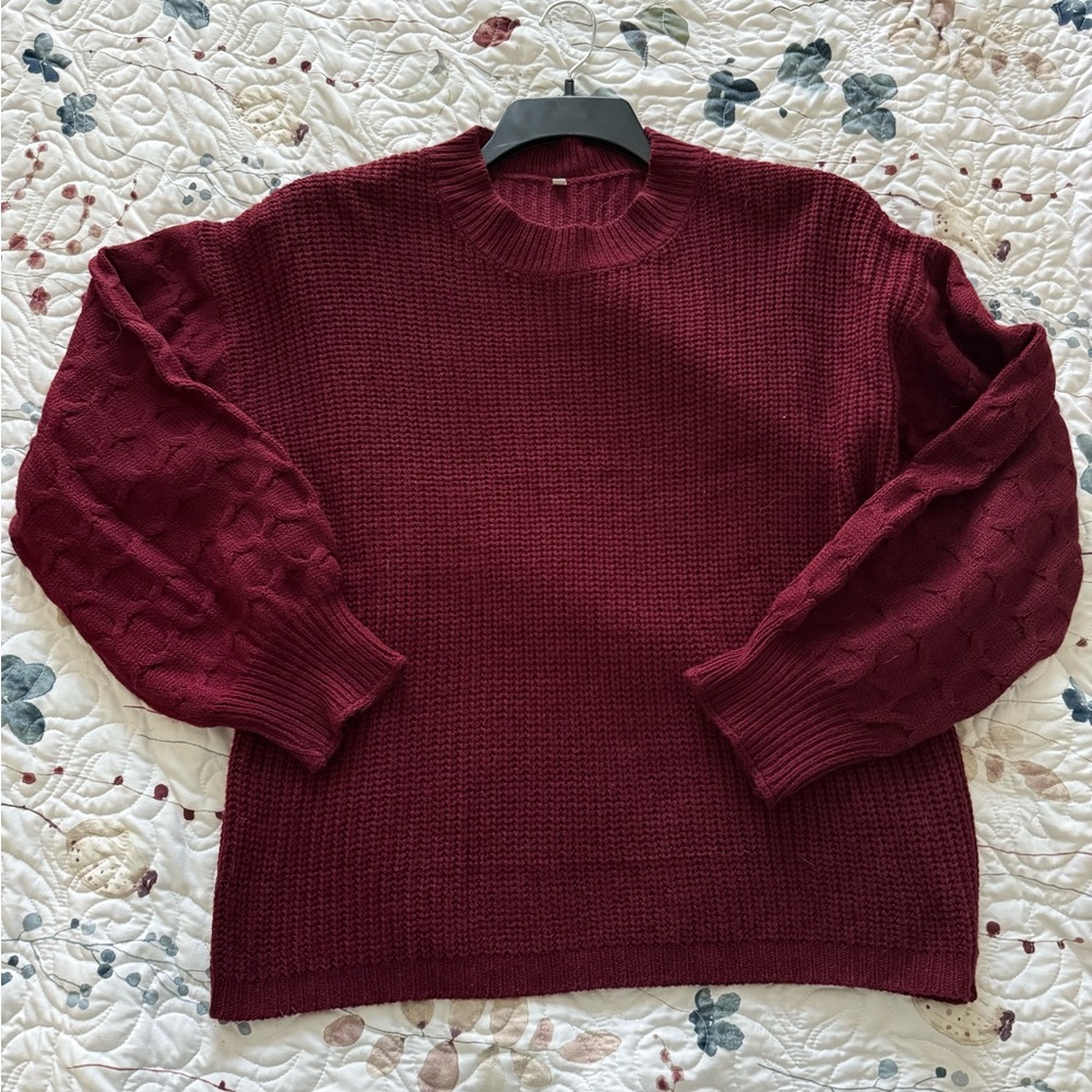 Burgundy Knit Sweater